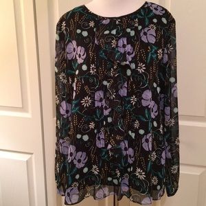 Banana Republic floral print blouse size M